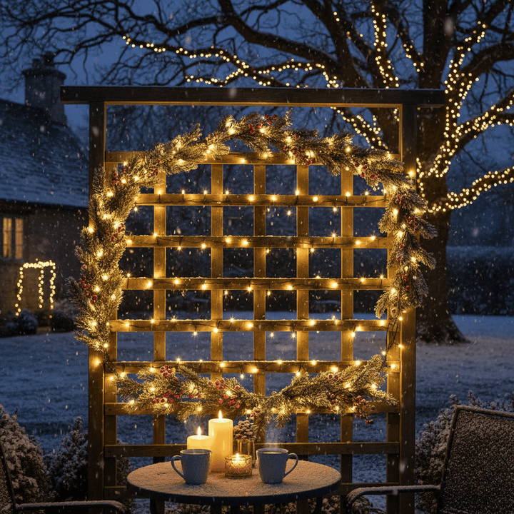 Outdoor LED-Lichterkette für Party, Garten, Events. Wetterfest, stimmungsvolle Dekobeleuchtung, 10-20m Länge.