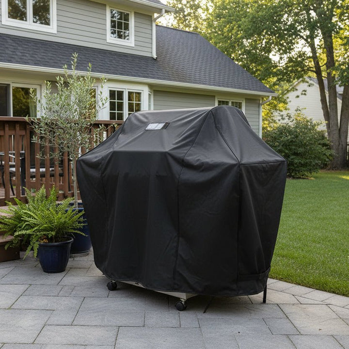 Die hochwertige Grill Schutzhülle hält Ihren Gartengrill trocken und sauber; idealer Regenschutz.