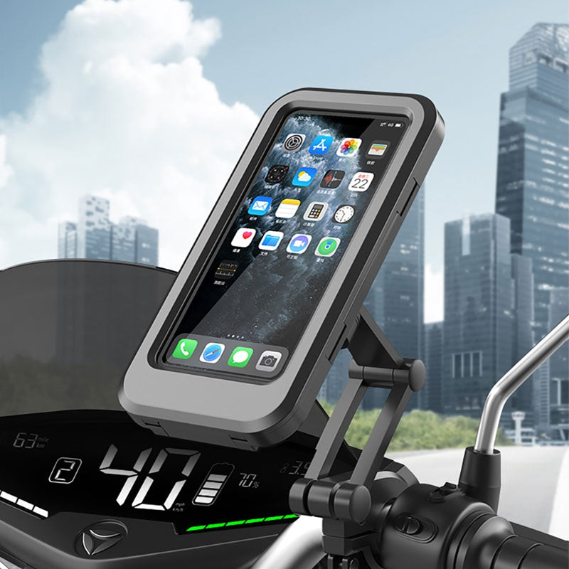 Praktischer Handyhalter für Fahrrad, wetterfest zum Navigieren und Telefonieren.