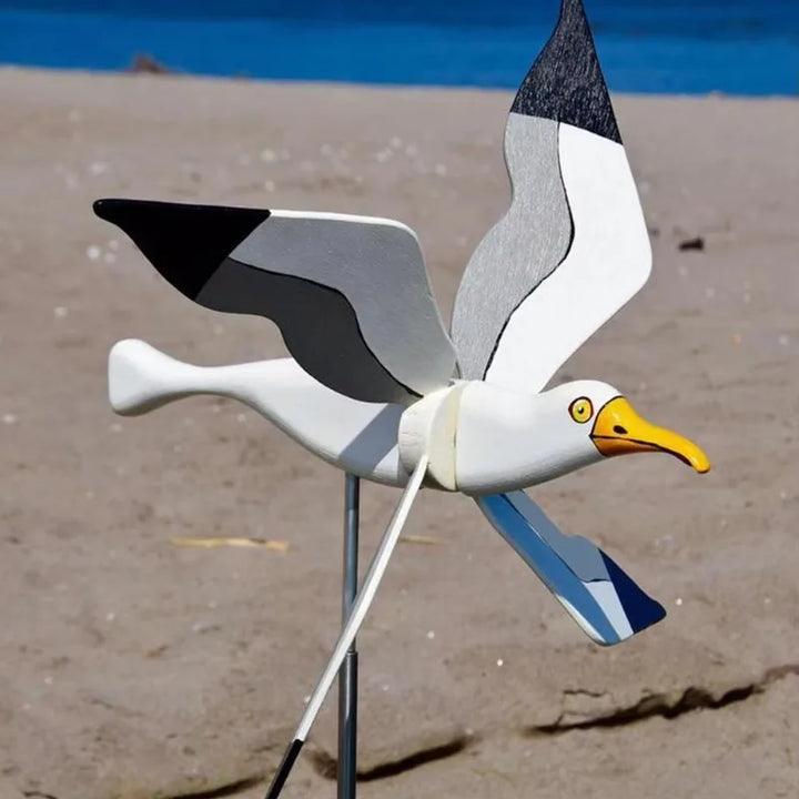 Wetterfester Windvogel Möwe, langlebige maritim inspirierte Gartendeko für Outdoor-Gartenaccessoires.