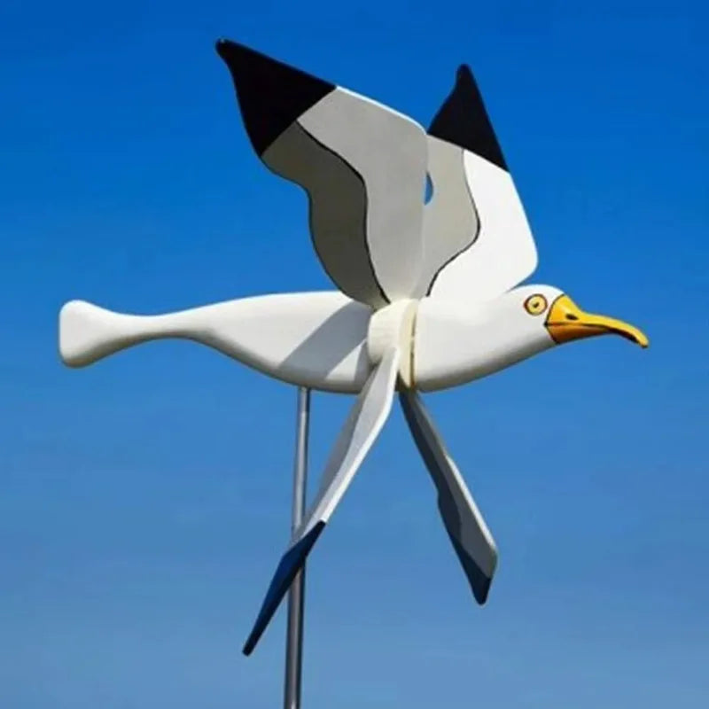 Windvogel Möwe als vielseitige Gartendeko für Outdoor, Balkon, Terrasse. Wetterfestes, maritimes Windspiel.
