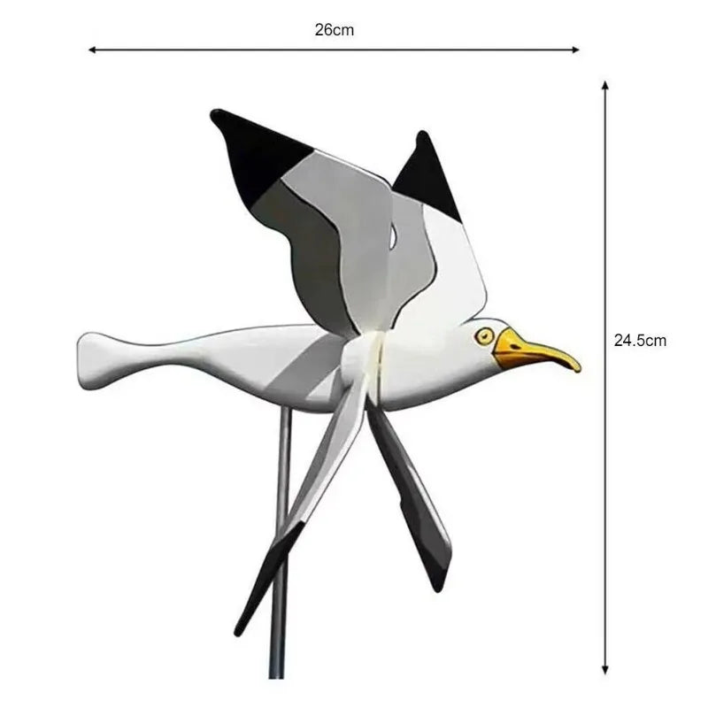 Charmante Windvogel Möwe, perfekte Geschenkidee für Gartenliebhaber. Maritimes, wetterfestes Windspiel.