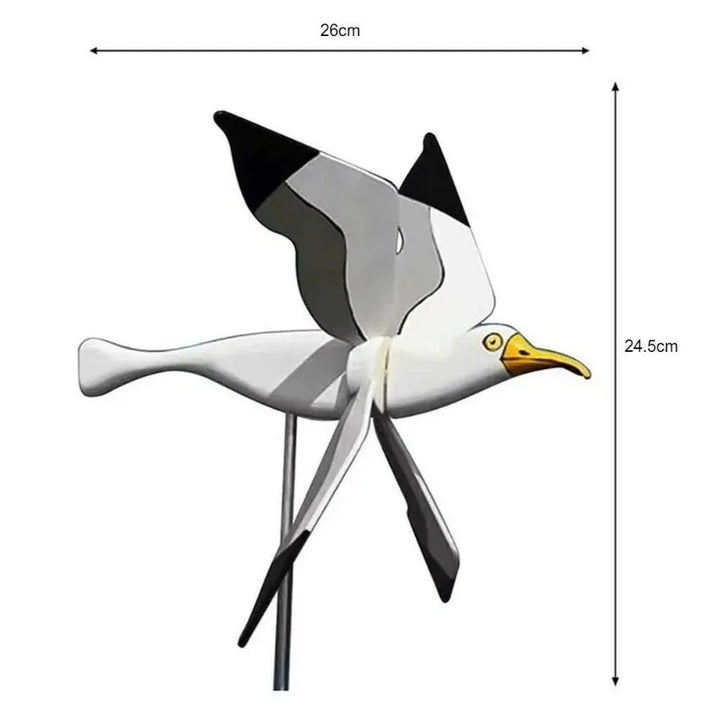 Charmante Windvogel Möwe, perfekte Geschenkidee für Gartenliebhaber. Maritimes, wetterfestes Windspiel.