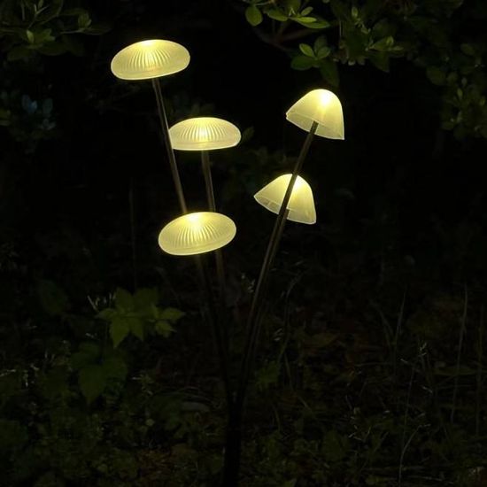 Set von 10 LED-Pilzlichtern, wetterfest und ideal als Gartenbeleuchtung oder stimmungsvolle Außendeko.