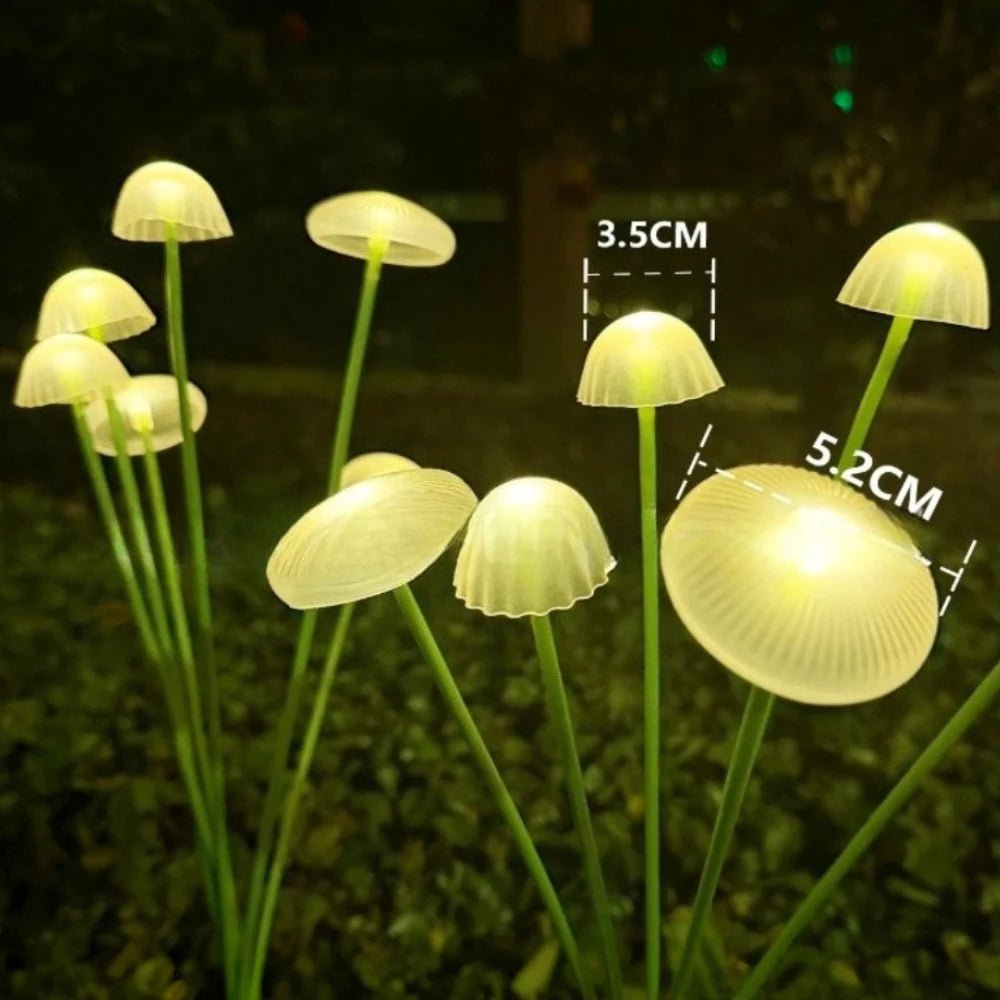 Gartendeko: Wetterfestes 10er Set Pilzlichter mit LEDs. Perfekte Solar-Außenleuchten für stimmungsvolles Licht.