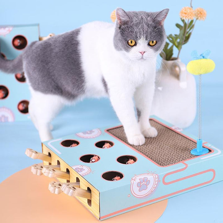 WhiskerPlay Kratzbaum & interaktives Spielzeug: Perfektes Katzenzubehör für Jagd- und Spielinstinkte.
