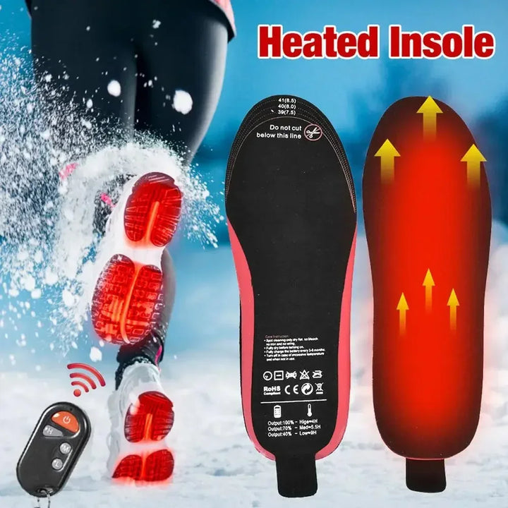 Elektrische Heizsohlen mit Fernbedienung, zuschneidbar, bieten Wärme für Outdoor & Sport im Winter.