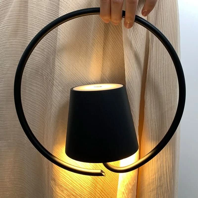 Moderne kabellose LED-Pendelleuchte, dimmbar, warmweißes Licht für Garten, Balkon & Terrasse.