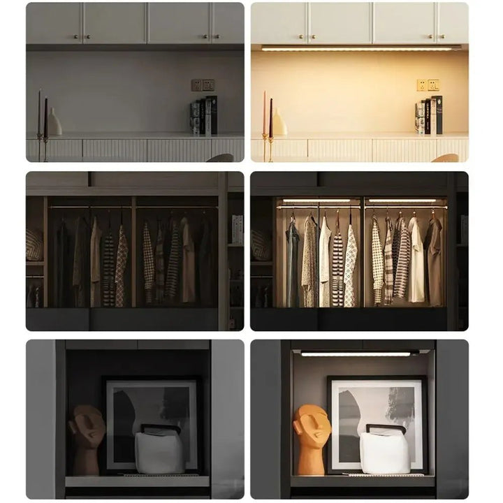 Sensor-LED-Licht wiederaufladbar, mit Bewegungsmelder & Dimmfunktion. Perfekte Unterbauleuchte für Smart Home.