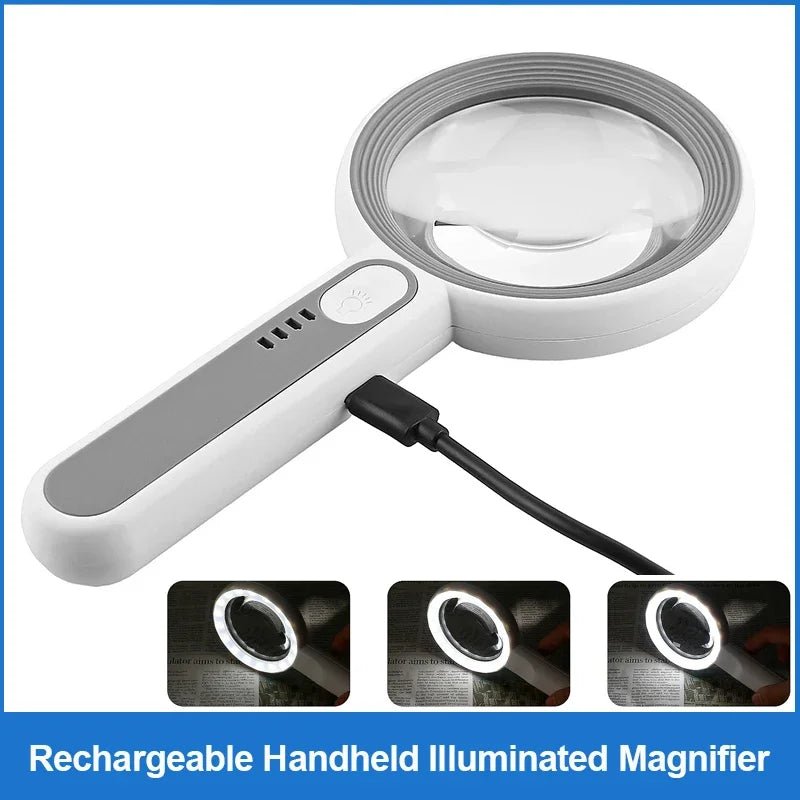 12-fache LUMIBLICK LED-Lupe, wiederaufladbar, perfekt für präzise Handarbeit, Senioren & Sehschwäche.