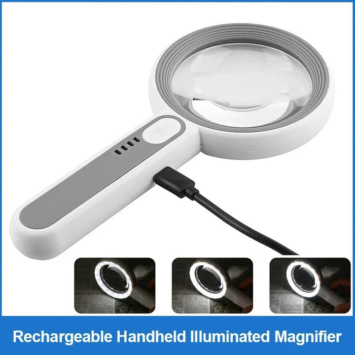 12-fache LUMIBLICK LED-Lupe, wiederaufladbar, perfekt für präzise Handarbeit, Senioren & Sehschwäche.