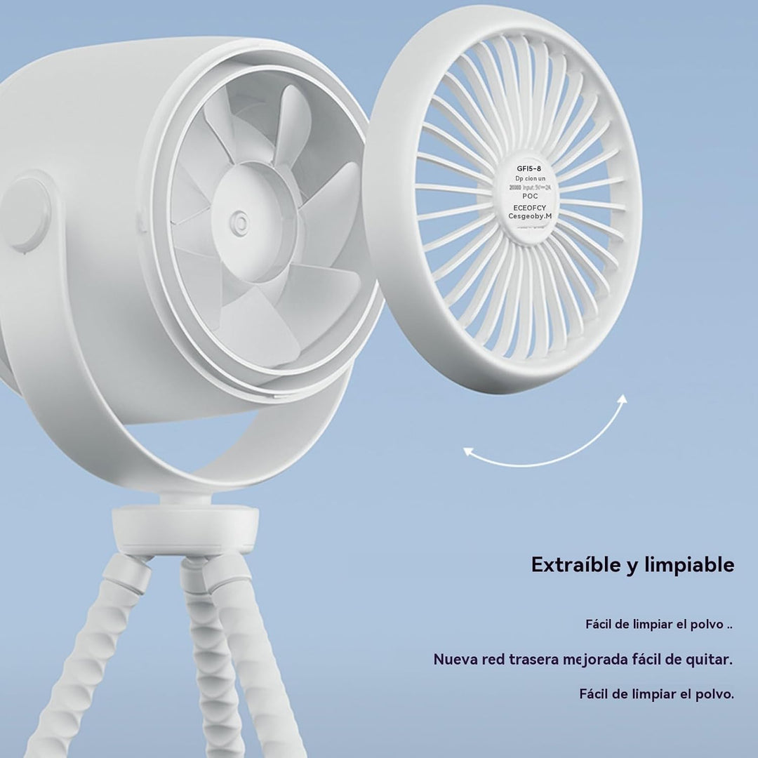 Leiser Babyventilator, wiederaufladbar, mit Nachtlicht, Clip & 100 Geschwindigkeiten für optimalen Komfort.