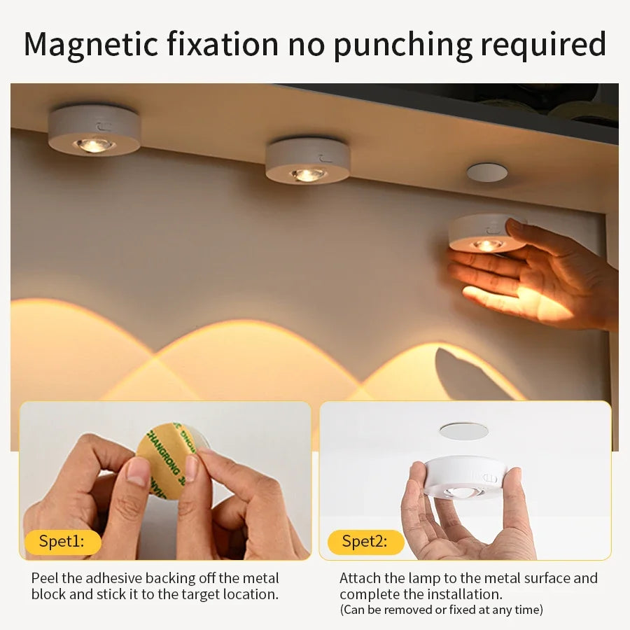 Kabelloses LED Spotlicht mit Fernbedienung für RGB, Warmweiß und Dimmfunktion. Flexible Ambientebeleuchtung.