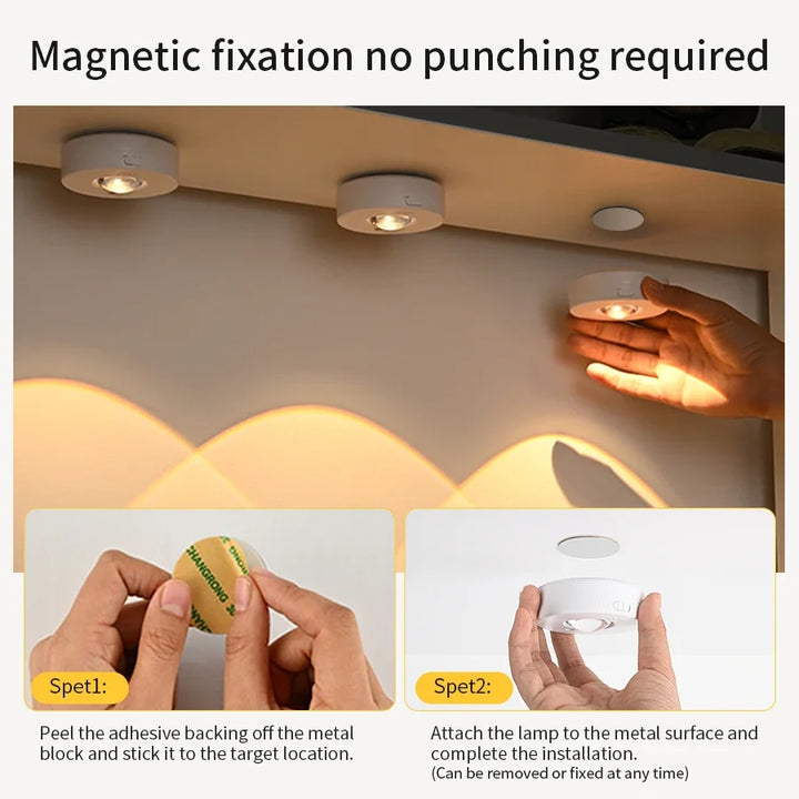 Kabelloses LED Spotlicht mit Fernbedienung für RGB, Warmweiß und Dimmfunktion. Flexible Ambientebeleuchtung.