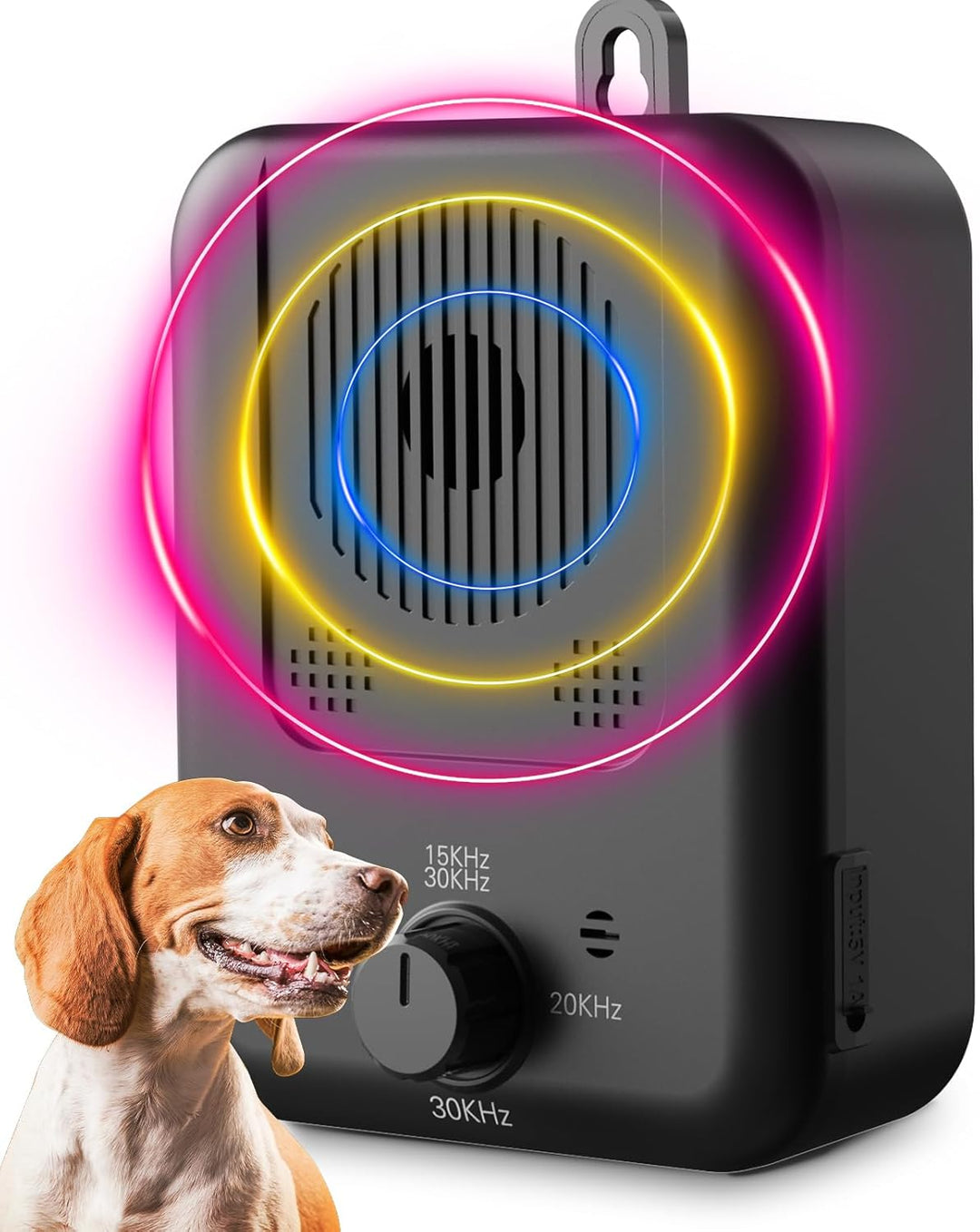 Wiederaufladbares Ultraschall-Anti-Bellgerät Calvero für Hunde, effektive Bellenkontrolle & Hundetraining.