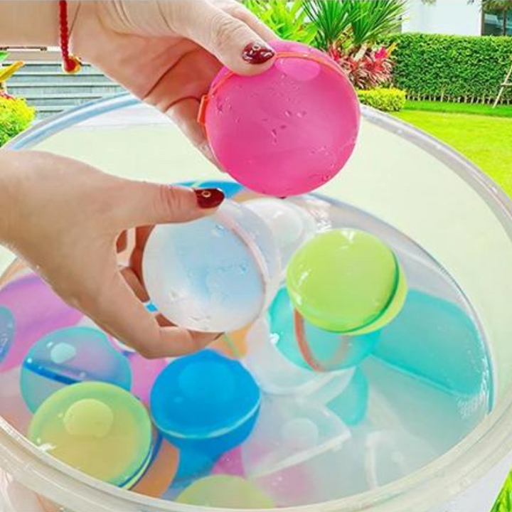 Wiederverwendbare Wasserbomben für Kinder und Familie, endloser Wasserspaß im Sommer ohne Plastikmüll im Garten oder Pool.