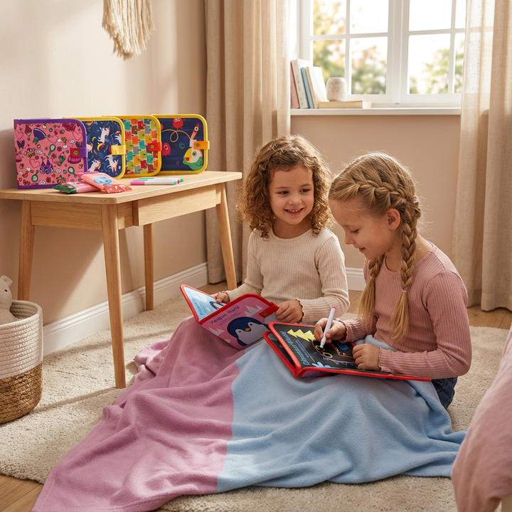 Wiederverwendbares Malbuch für Kinder, sauber, fördert Kreativität & motorische Fähigkeiten.