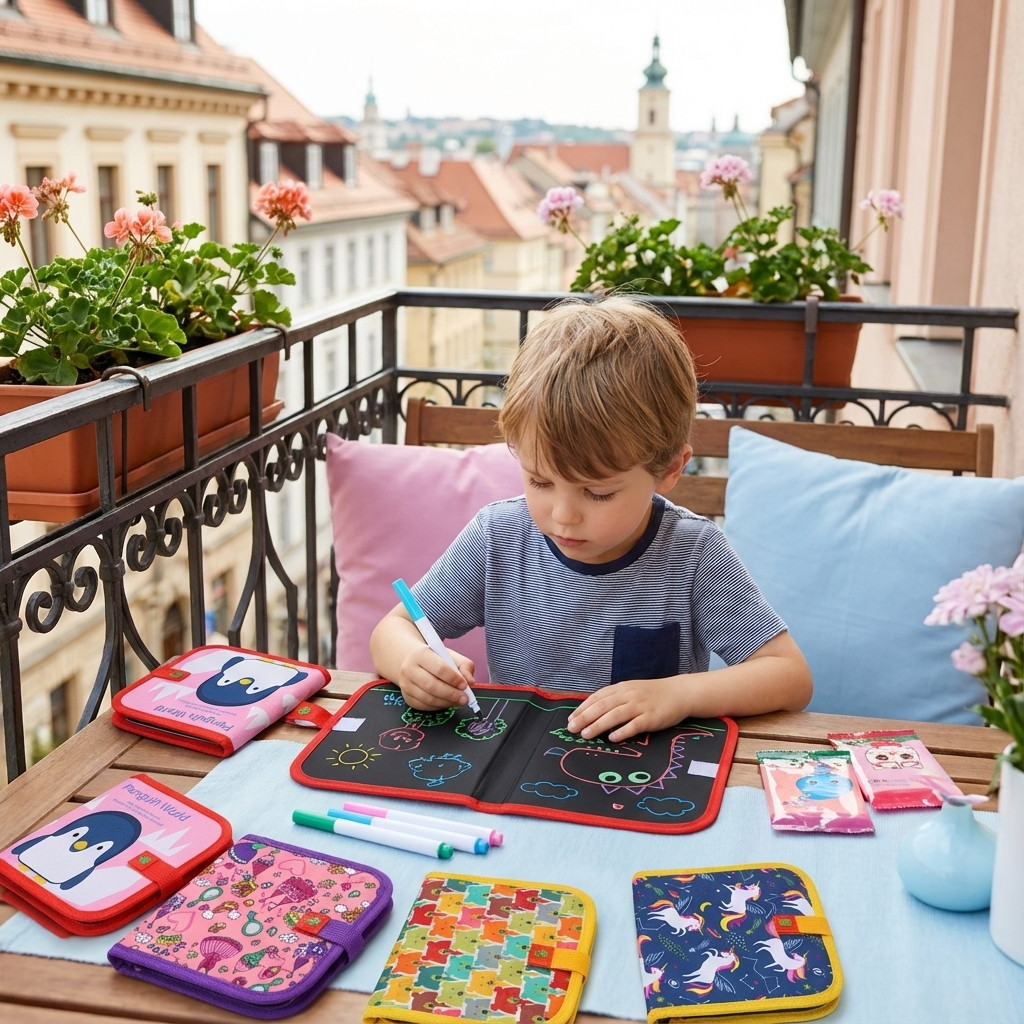 Sauberes Malbuch für Kinder, wiederverwendbar, mit Stift, für kreatives Zeichnen.