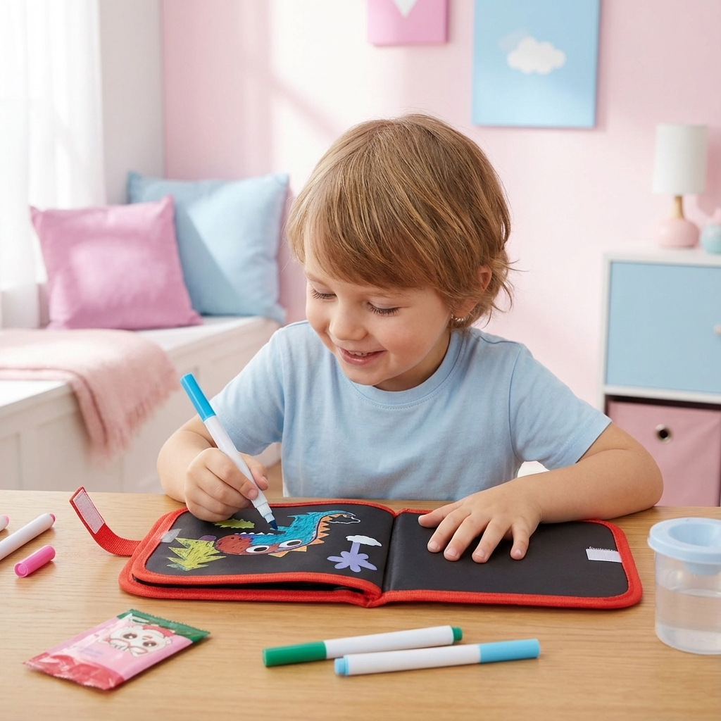 Reisespielzeug: Wiederverwendbares Malbuch für Kinder, kein Schmutz, stundenlanger Spaß.