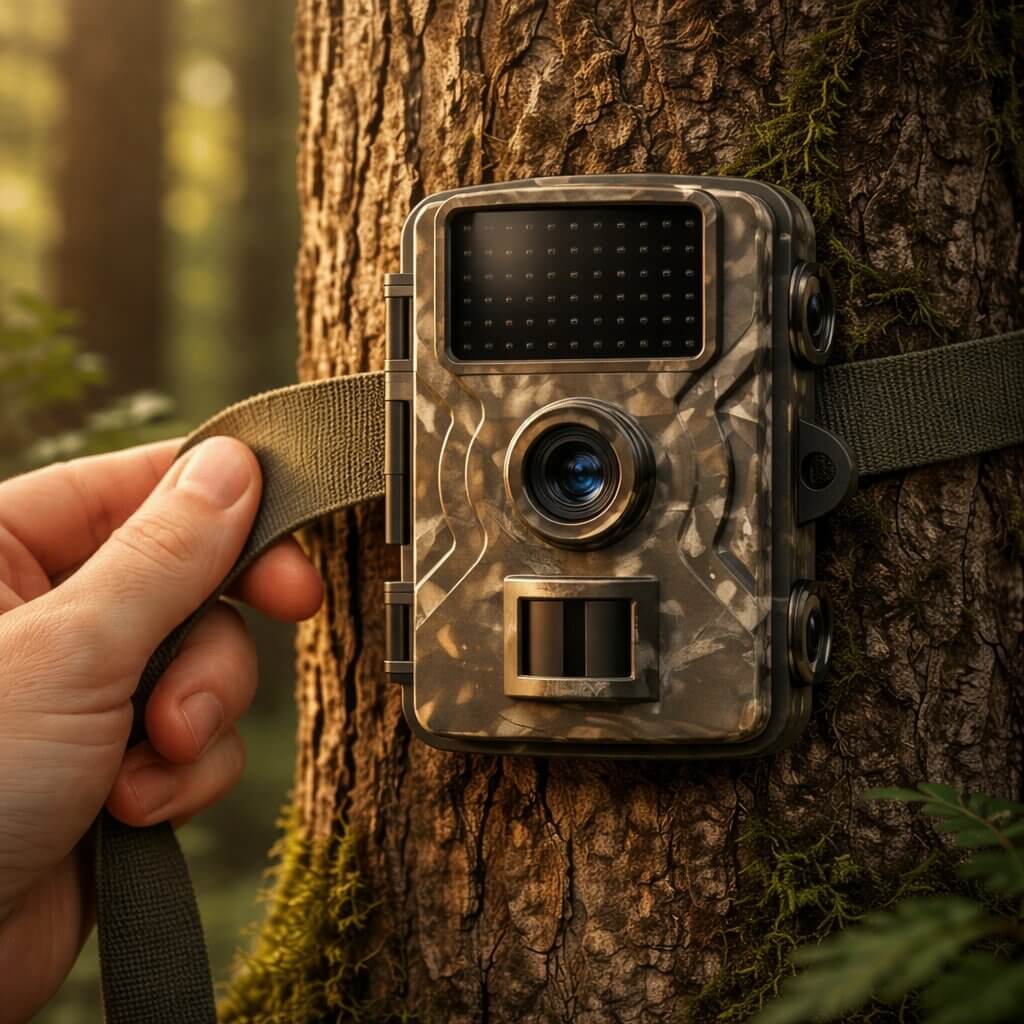 Hochauflösende Wildkamera mit Infrarot-Nachtsicht und präzisem Bewegungssensor.