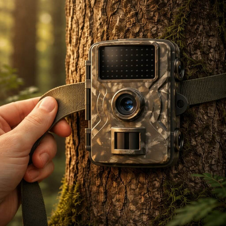 Hochauflösende Wildkamera mit Infrarot-Nachtsicht und präzisem Bewegungssensor.