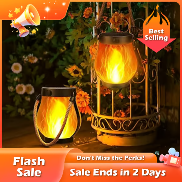 Wetterfeste WildLight Solarlampe für den Garten, Außenbereich, Terrasse und Balkon. Mit realistischer Flamme.