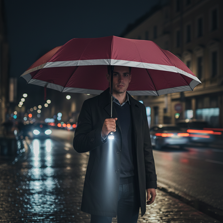 Windfester Reise-Regenschirm mit Automatik. Kompakt & stabil für unterwegs bei starkem Wind und Regen.