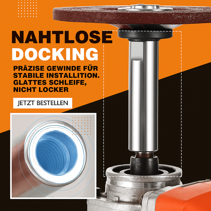 Präzisions-Verlängerung für Winkelschleifer, ermöglicht feine Detailarbeit & Schleifen in engen Nischen.