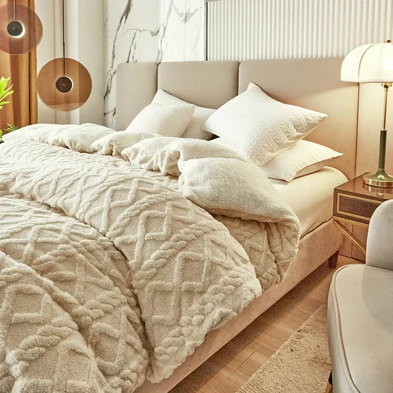Hochwertige Winterbettwäsche für Doppelbett, Flanell mit Kaschmir-Optik, sorgt für Wärme und Gemütlichkeit.