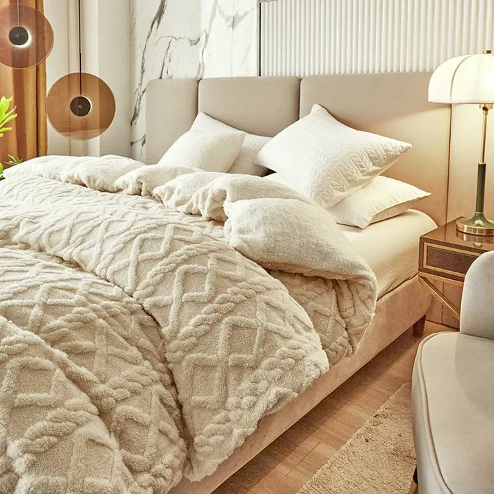 Hochwertige Winterbettwäsche für Doppelbett, Flanell mit Kaschmir-Optik, sorgt für Wärme und Gemütlichkeit.