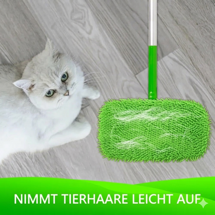 Wiederverwendbarer Wischmopp Bezug PureTide für hygienische Bodenreinigung. Ein pflegeleichter Flachwischer Mopaufsatz.