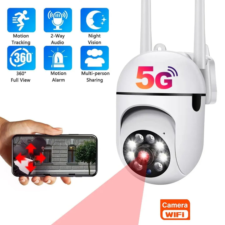 WLAN-Überwachungskamera für Smart Home Sicherheit mit Smartphone-Zugriff und Bewegungserkennung.