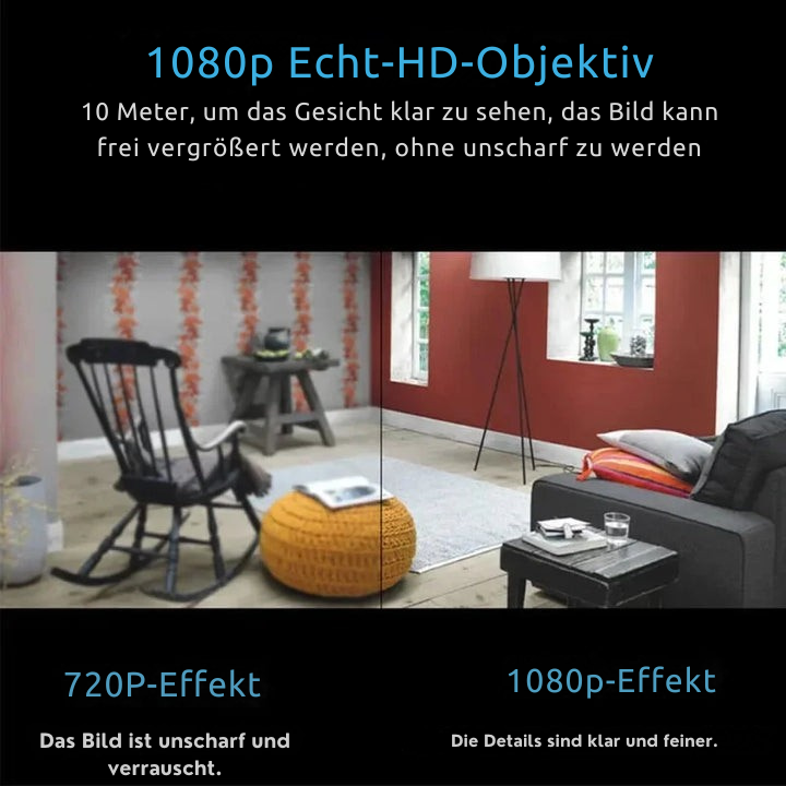 Kompakte Überwachungskamera für smartes Zuhause, mit WLAN, App-Steuerung und gestochen scharfer Nachtsicht.