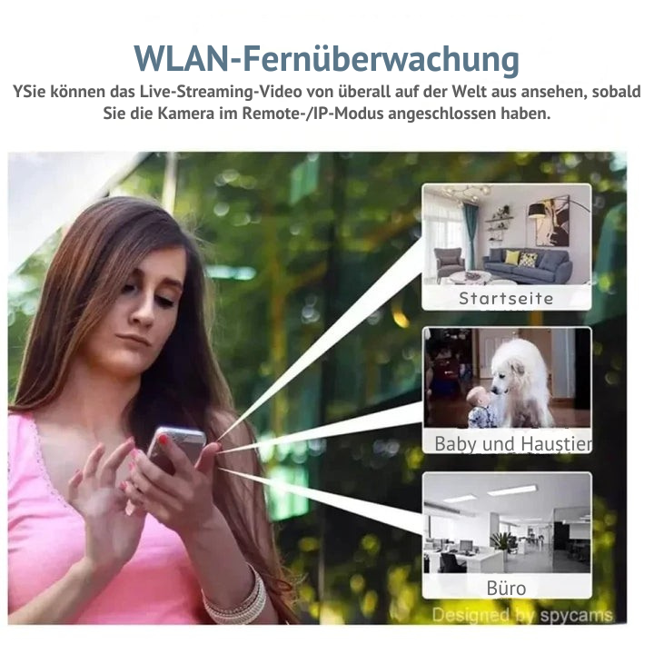 WLAN-Innenkamera für flexibles Monitoring; HD-Qualität, Nachtsicht & sofortige Bewegungsmeldungen.