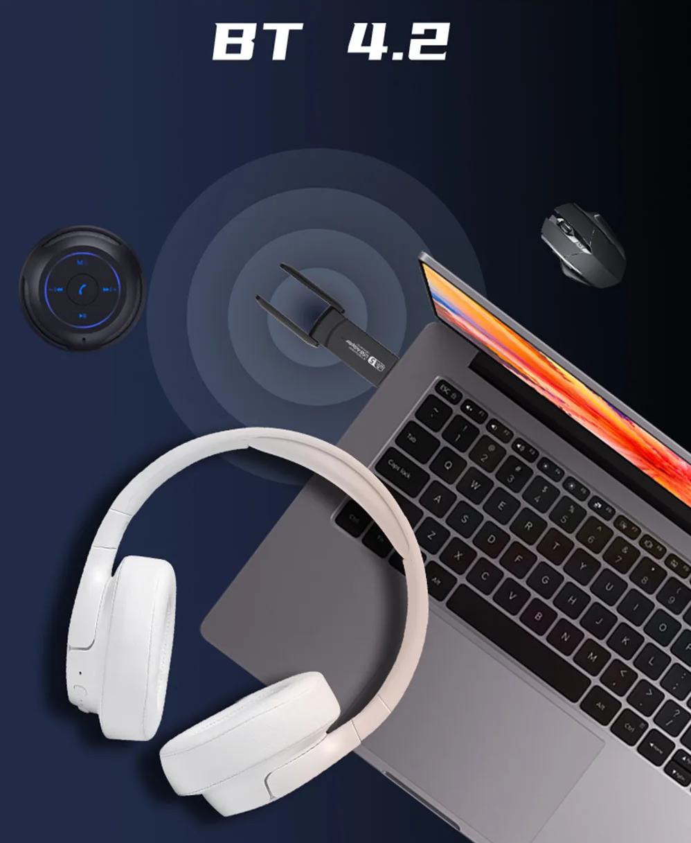 Plug-and-Play WLAN-USB-Adapter, sofortige drahtlose Internetverbindung für PC/Laptop ohne Treiber.