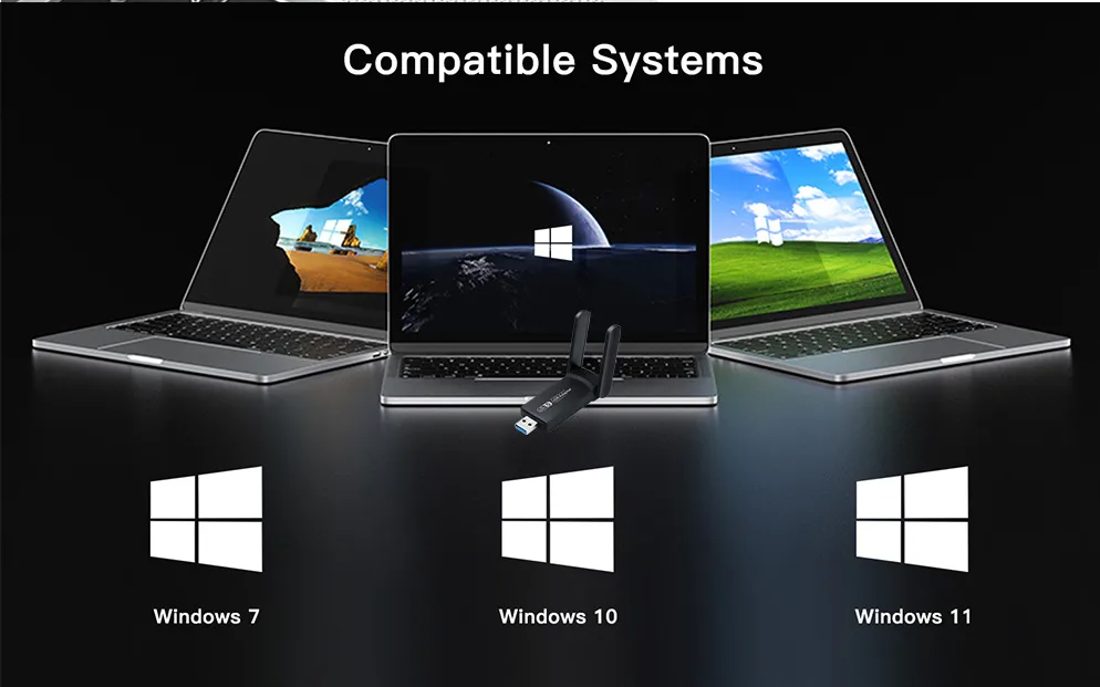 Vielseitiger USB-Netzwerkadapter für Windows PC und Laptop, dualband und drahtlos für alle Anwendungen.