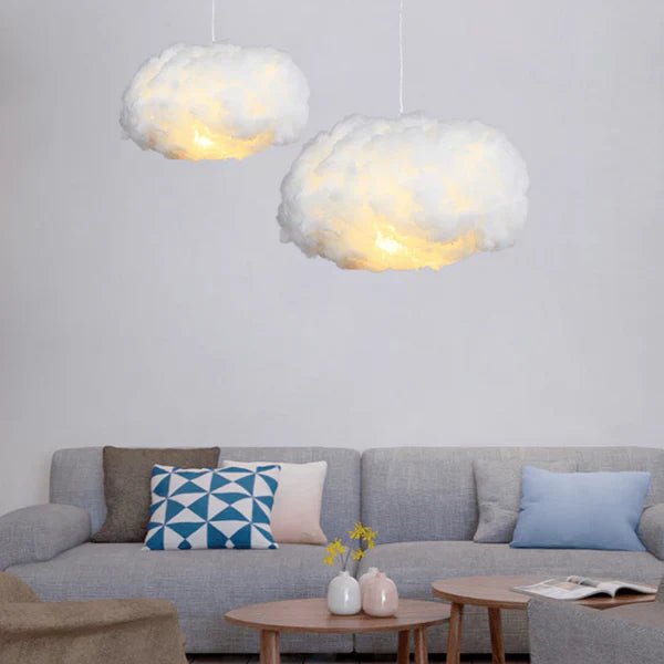 Design Wolken-Deckenlampe: Warmes LED-Licht schafft eine gemütliche und entspannte Stimmung im Schlafzimmer.