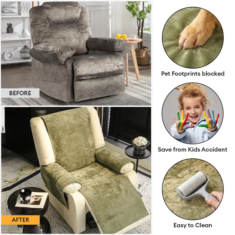 Robuster Wolkenfleece Möbelschutzbezug, anti-rutsch. Perfekt für langlebige Sofas & Sessel im Wohnzimmer.