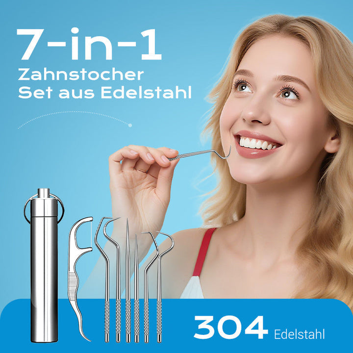 Zahnpflegeset Edelstahl für sanfte, effektive Zahnreinigung & optimale Mundhygiene. Ideal für nachhaltige Gesundheit.
