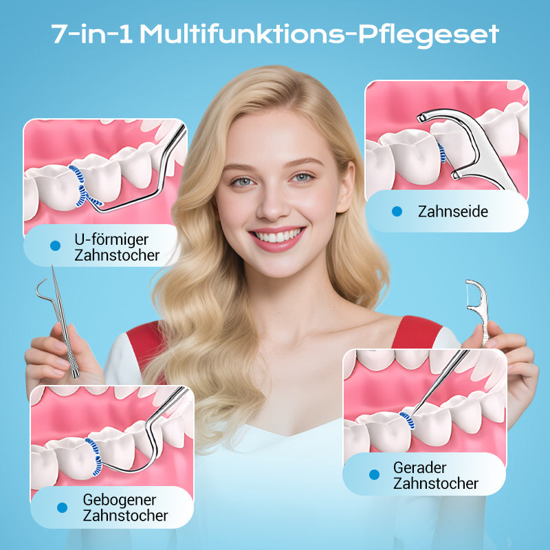 Nachhaltiges Edelstahl-Zahnpflegeset für umweltbewusste Mundhygiene & effektive Zahnreinigung. Lange Lebensdauer.