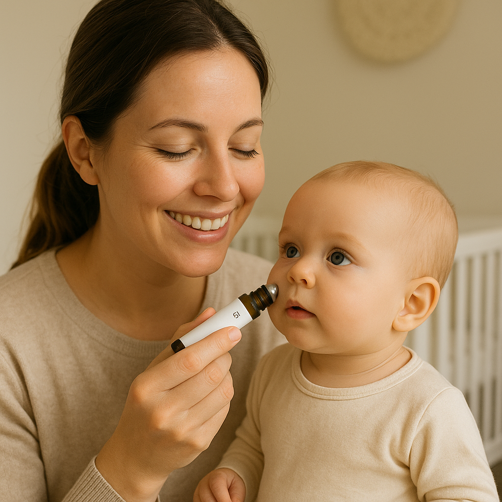 Zahnungsölroller für Babys: Natürliche Schmerzlinderung bei Zahnfleischreizung mit Kamille & Lavendel. Wohltuende Babypflege.
