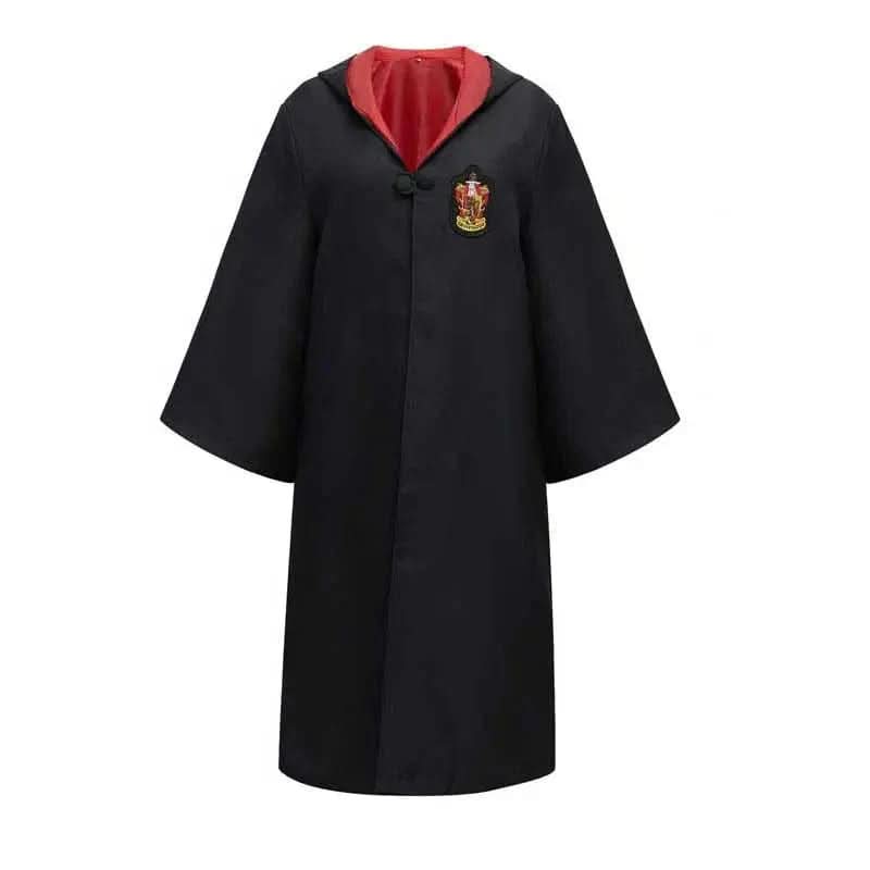 Magisches Zauberer Kostüm mit langem Umhang. Perfekt für Hogwarts Thema-Partys, Halloween & Fantasy-Cosplay.