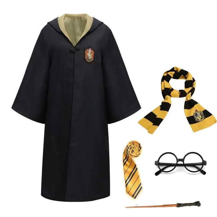 Zauberer Kostüm für Kinder & Erwachsene mit Umhang. Ideal für Hogwarts-Mottoparty, Halloween & Fasching.
