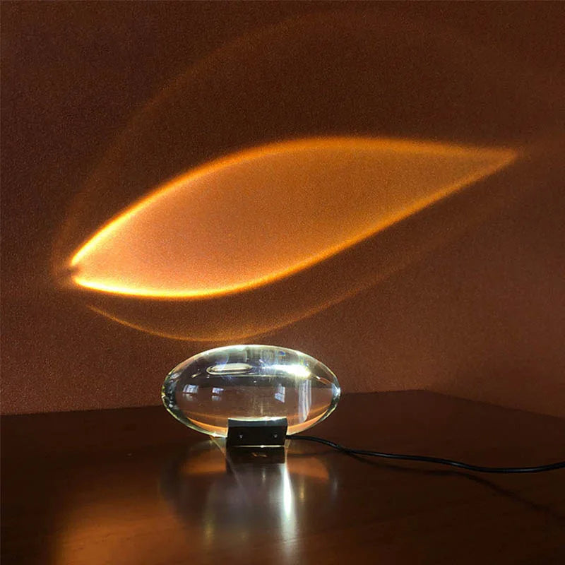 Zauberhafte Kristall Auge Nachtlampe mit LED Sternenhimmel Projektor für entspannende Atmosphäre im Schlafzimmer.