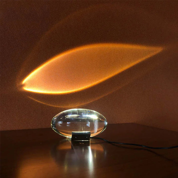 Zauberhafte Kristall Auge Nachtlampe mit LED Sternenhimmel Projektor für entspannende Atmosphäre im Schlafzimmer.