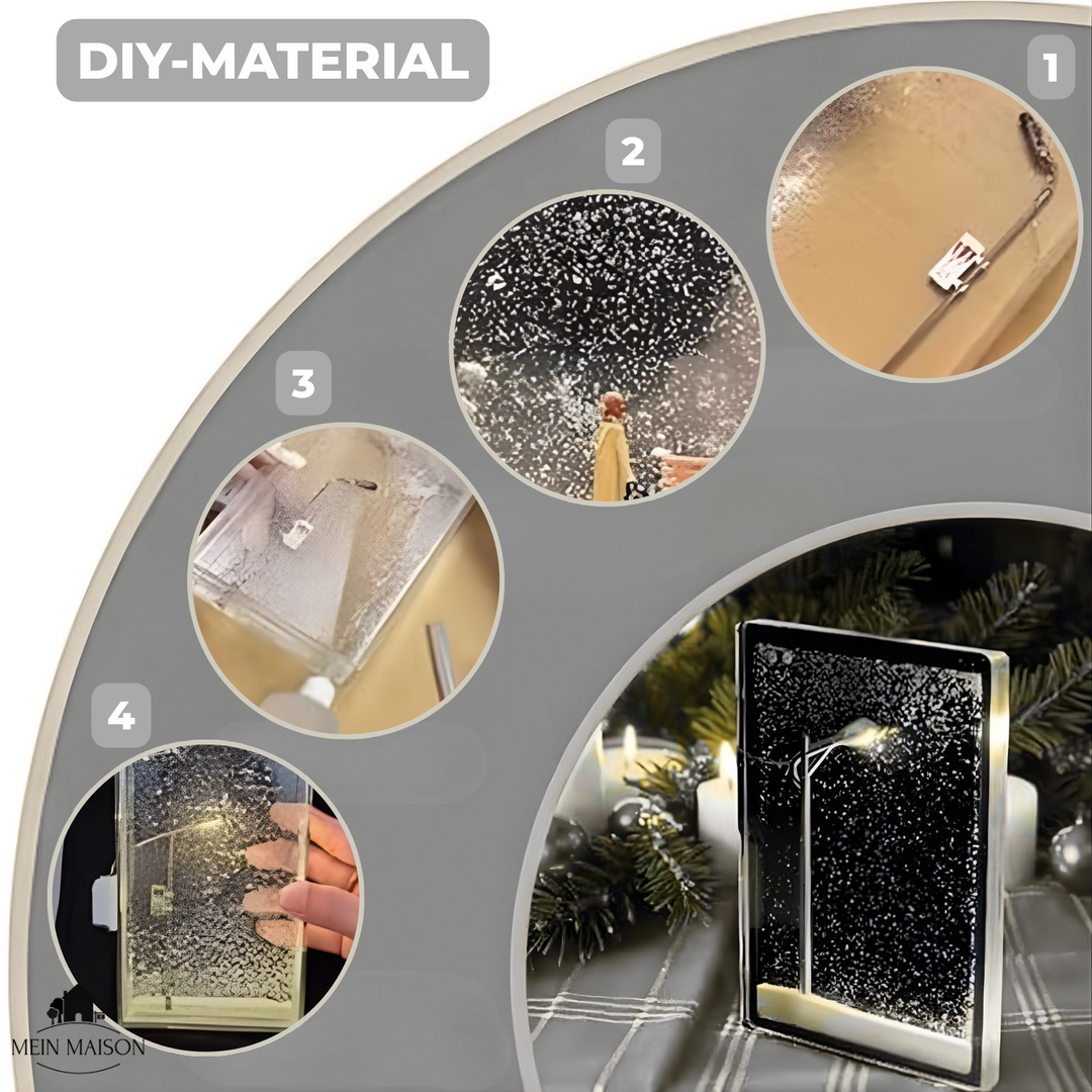 Dekorative Schneelampe mit winterlichem Design, ideal als Nachtlicht und Ambientebeleuchtung.