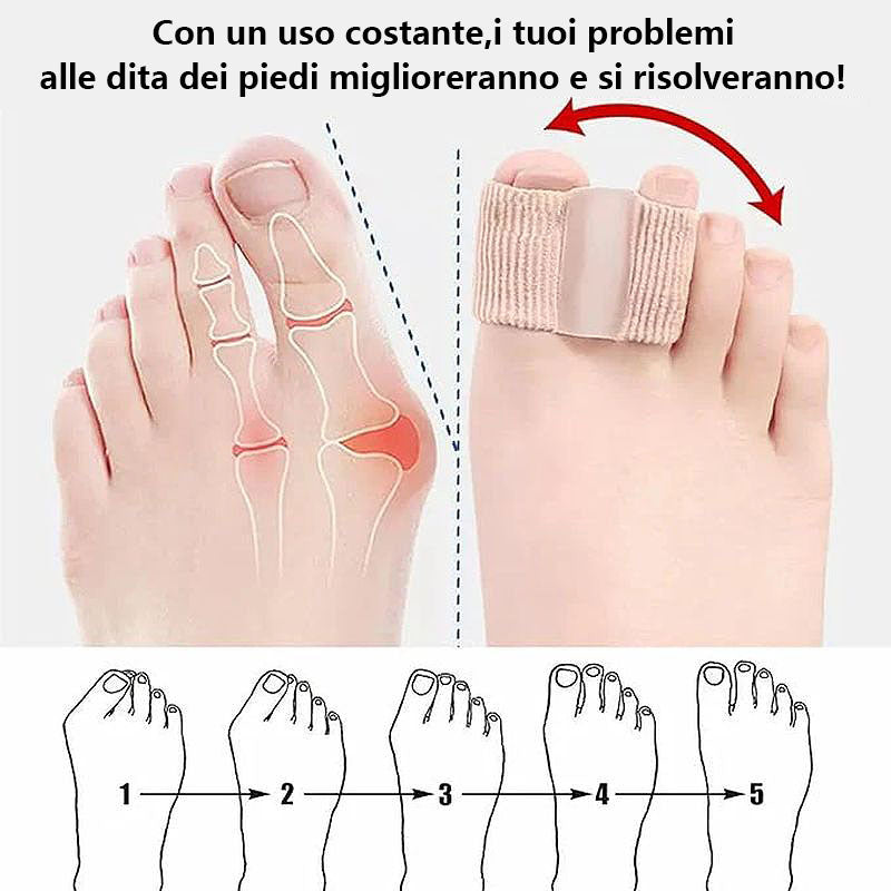 Weiche ToeEase Zehentrenner für angenehme Zehenausrichtung, Schmerzlinderung bei Hallux Valgus.