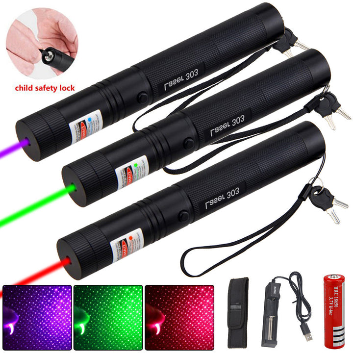 Outdoor-Gadget: Zelara-Power Hochleistungs-Laserpointer 303, sichtbar, USB-wiederaufladbar.