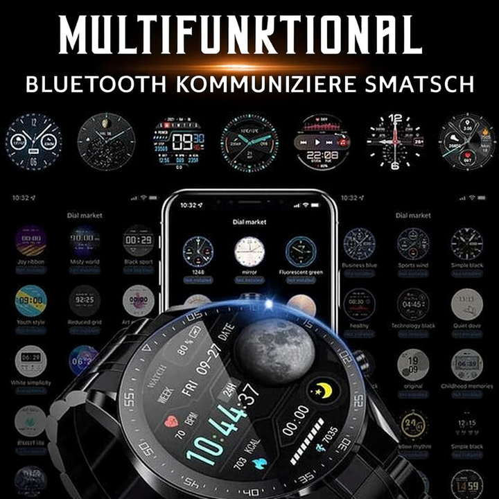 Zelara20250404 Smartwatch zeigt Herzfrequenz. Präziser Gesundheitstracker für Sport & Wellness.