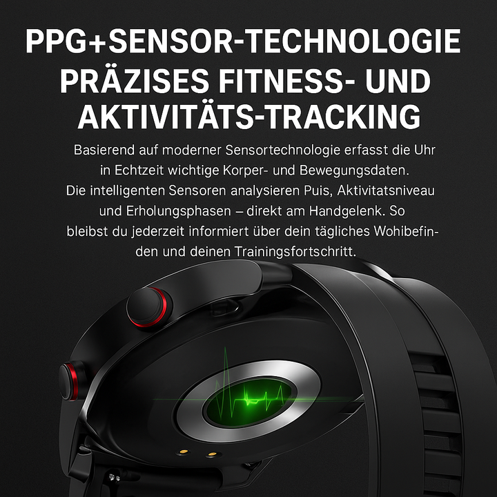 Aktivitätstracker auf Zelara20250404 Fitnessuhr zeigt Schritte & Kalorien für Ihr Training.